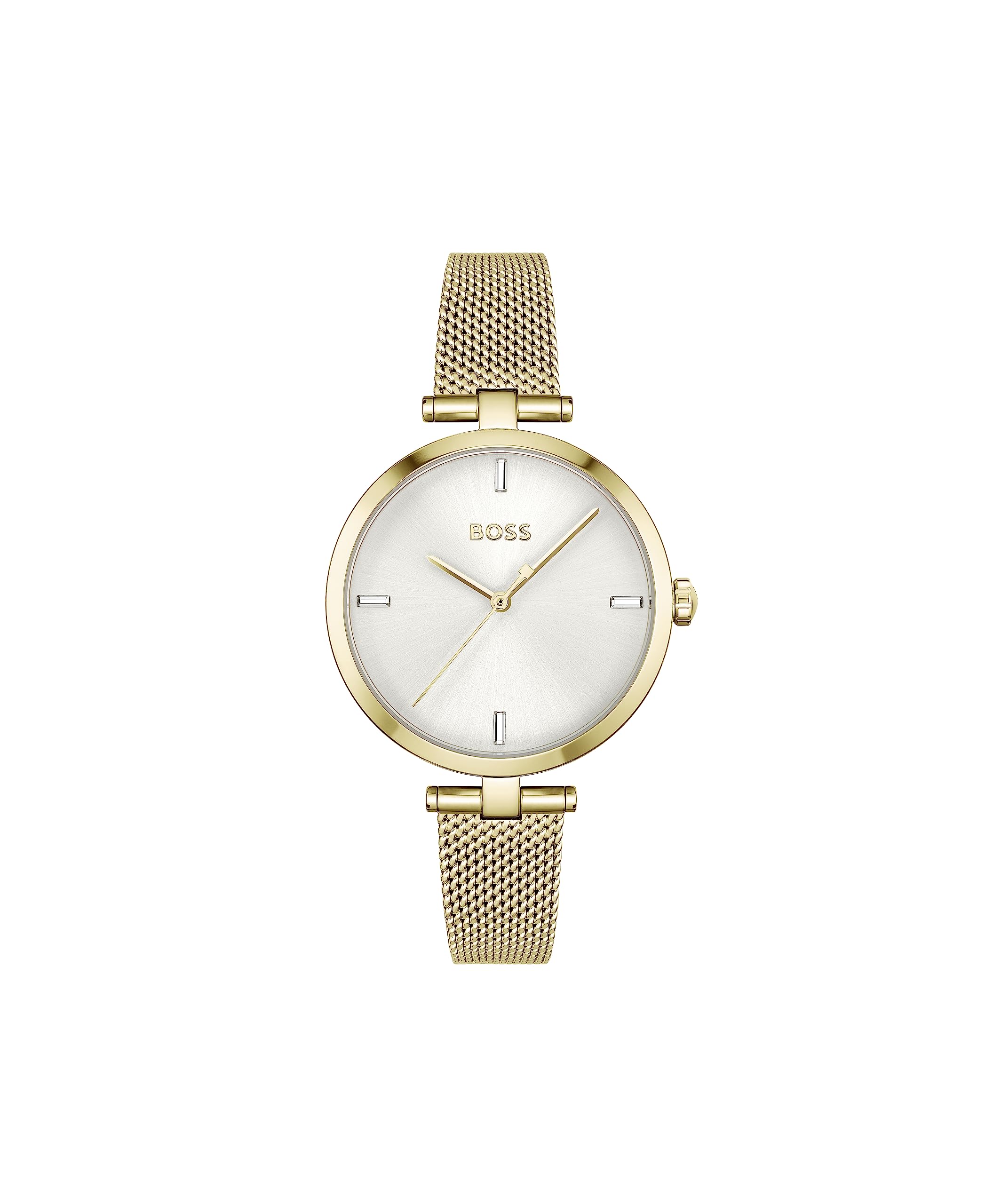 BOSS Analogue Quartz Watch for Women Majesty Collection with Gold Colored Stainless Steel Mesh Bracelet - 1502586