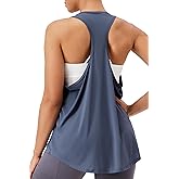 FEOYA Womens Racerback Loose Fit Workout Tops Sleeveless Flowy Athletic Yoga Running Shirt Muscle Tank Top
