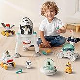 iPlay, iLearn Kids Space Toys, Spaceship Adventure Planet Playset W/ 2 Astronaut Rocket Shuttle, Boy Educational STEM Outer Space Solar System Toy, Cool Birthday Gift 3 4 5 6 7 8 Year Old Girl Toddler