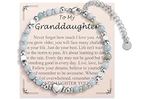 EYQV Bracelet Gifts for Girls Women, To My Daughter Granddaughter Niece Sister Natural Stone Beaded Bracelet Christmas Valentines Mothers Easter Graduation Birthday Gifts for Girls Her Women