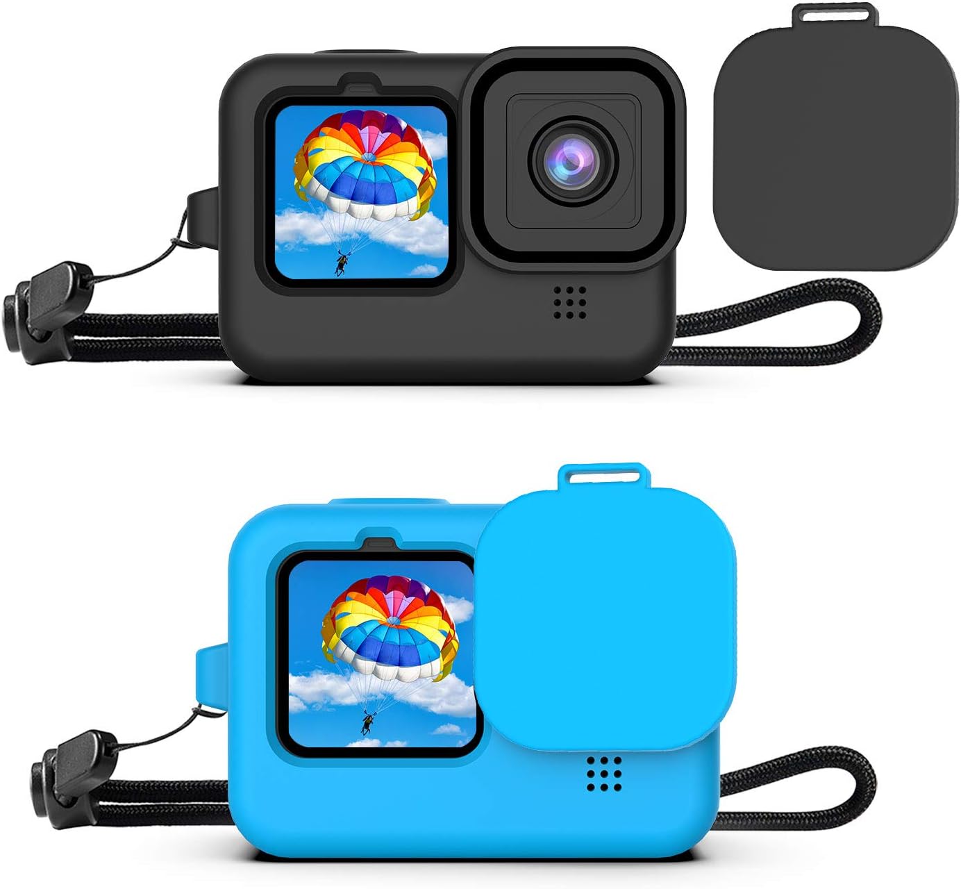 Deyard 2 x Silicone Case for GoPro Hero 9 (Black and Blue)