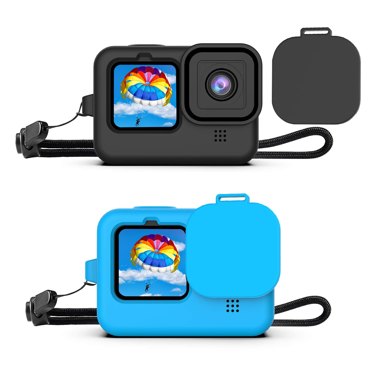 Deyard 2 x Silicone Case for GoPro Hero 9 (Black and Blue)