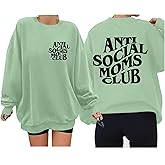 LOTUCY Crewneck Mama Sweatshirt Women Round Neck Casual Oversized Pullover Hoodies Long Sleeve Blouse Tops