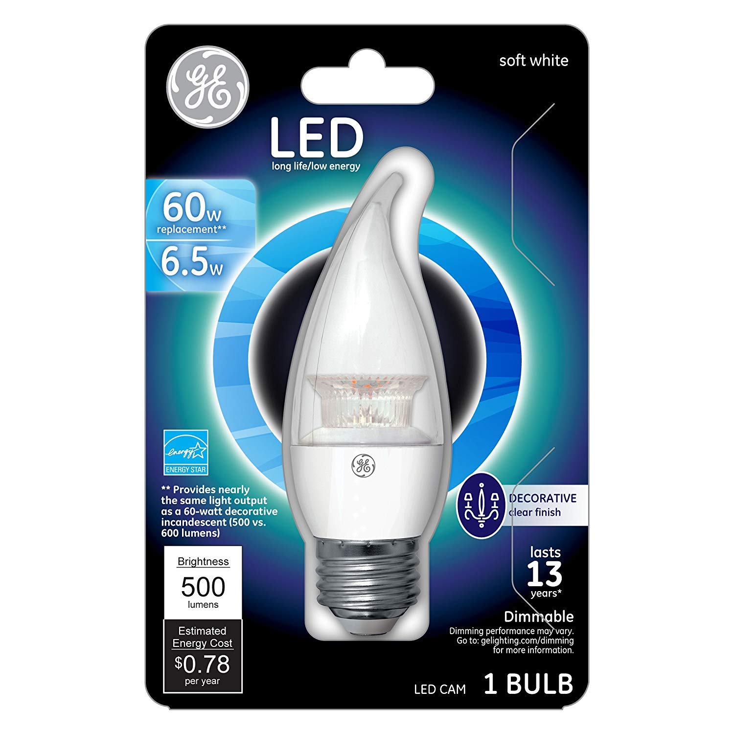 LED Bulbs Tools & Home Improvement GE Lighting 6.5Watt Soft White 60