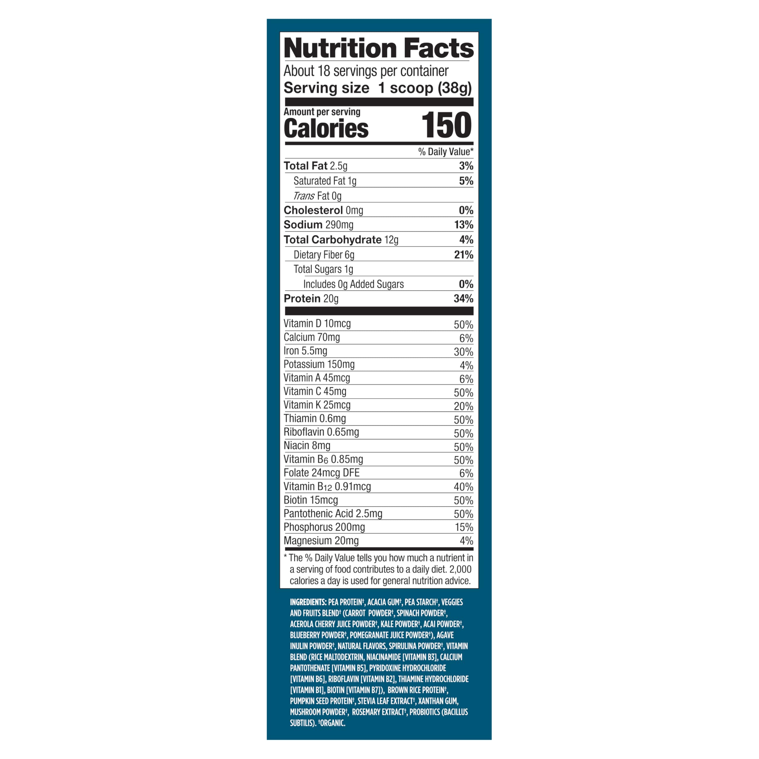 Vega Organic All-in-One Vegan Protein Powder, French Vanilla -Superfood Ingredients, Vitamins for Immunity Support, Keto Friendly, Pea Protein for Women & Men, 1.5 lbs (Pack of 1)