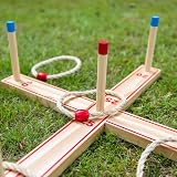 Grasshopper Games Ring Toss Game – Wooden Outdoor Indoor Set with Storage Bag view 3
