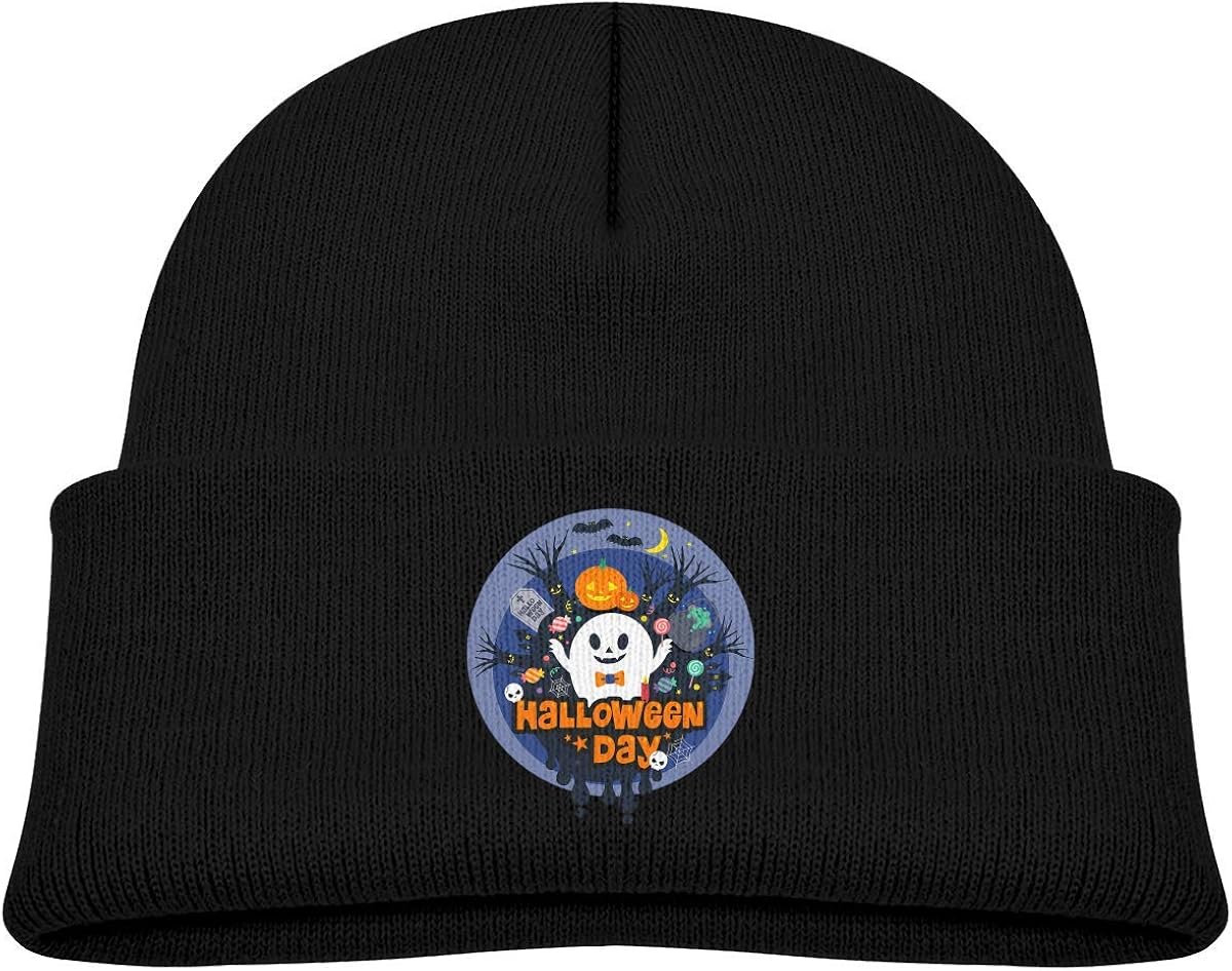 Kids Knitted Beanies Hat Halloween Ghost Winter Hat Knitted Skull Cap
