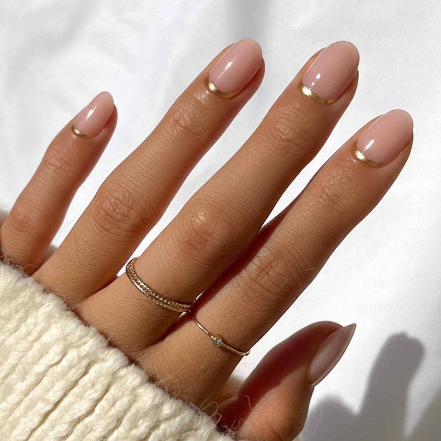 Photo 1 of Glamnetic Press On Nails - Goal Digger | Glossy, Semi-Transparent, Short Round Nails, Salon Quality | 12 Sizes - 30 Nail Kit with Glue