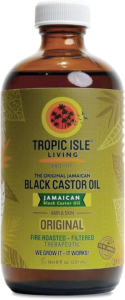 Tropic Isle Living Jamaican Black Castor Oil for Hair Growth Skin Eyebrows