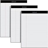 Oxford 8.5 x 11.75 Inch Legal Pads, 3 Pack, Wide Ruled on Both Sides, White Paper, 50 Perforated Sheets Per Writing Pad, Proudly Made in the USA (1017036)