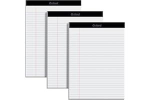 Oxford 8.5 x 11.75 Inch Legal Pads, 3 Pack, Wide Ruled on Both Sides, White Paper, 50 Perforated Sheets Per Writing Pad, Prou
