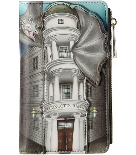 NEW Loungefly Harry Potter Gringotts Bank and Dragon Mini Backpack Leather Grey Loungefly Harry Potter Gringotts Bank and Dragon Mini  main image 3