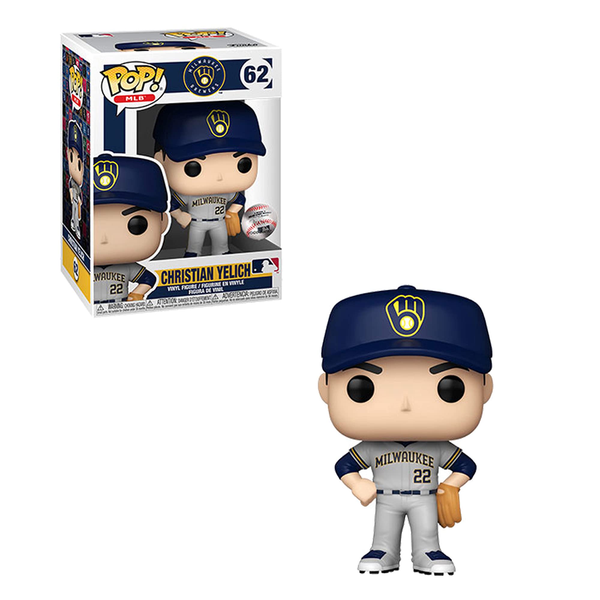 Funko POP! MLB: Brewers - Christian Yelich - (Road Uniform) - Collectable Vinyl Figure - Gift Idea - Official Merchandise - Toys for Kids & Adults - Sports Fans - Model Figure for Collectors