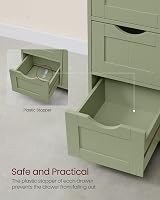 VASAGLE Laurel Green Bathroom Floor Storage Cabinet 4 Drawers 1 Door 30x55x82 cm view 7