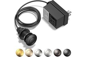 Anwoll Garbage Disposal Air Switch Kit - Professional, UL Listed Wireless Sink Top Garbage Disposal Button, Stainless Steel/Black On/Off, Compatible with all garbage disposals