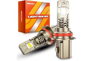 SEALIGHT 9004/HB1 LED Bulbs Hi/Low Beam, 50000LM 900% Super Brighter, 1:1 Halogen Size, 6500K Cool White, 60000Hrs Long Service Life with Cooling Fan, Plug and Play, Pack of 2