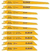 10-Piece Bi-Metal Reciprocating Saw Blade Set, Premium 6 & 8 Inch Wood & Metal Cutting Saw Blades with Storage Box
