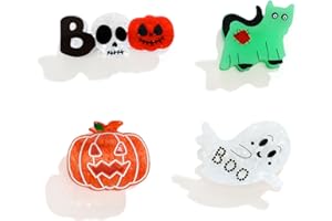 Glorig 4 Pcs Halloween Hair Clips For Women Horror Fun Spooky Claw Clips Styling Cute Cat Halloween Accessories Pumpkin Ghost