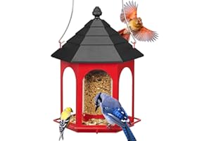 Kingsyard Metal Bird Feeder for Outdoors Hanging, 3 lbs Seed Feeder, Wild Bird Feeders for Garden Cardinal Finch Bluebird, Ea