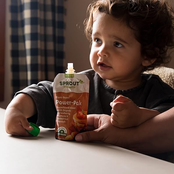 SPROUT ORGANICS SUPERBLEND WITH STRAWBERRY BANANA AND BUTTERNUT SQUASH, 4 OZ POUCH