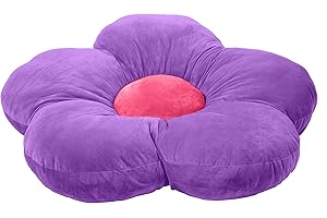 ECR4Kids SoftZone Flower Floor Pillow, Seating Cushion, Purple