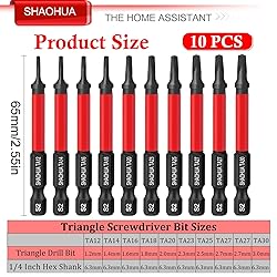 10PCS Triangle Screwdriver Bits, Impact Tough