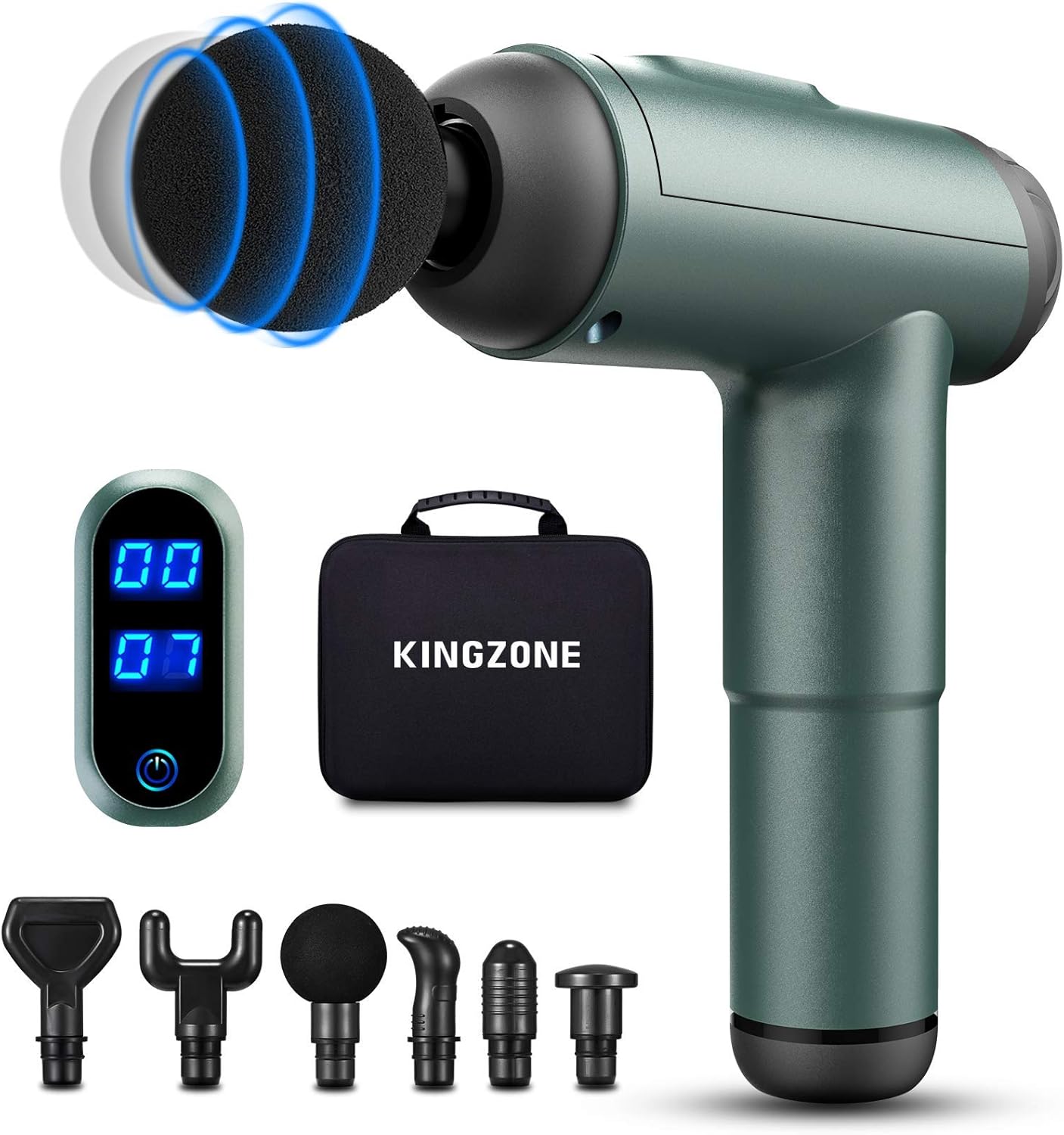 Massager Gun, KingZone Professional Deep Tissue Massager UltraQuiet and Portable
