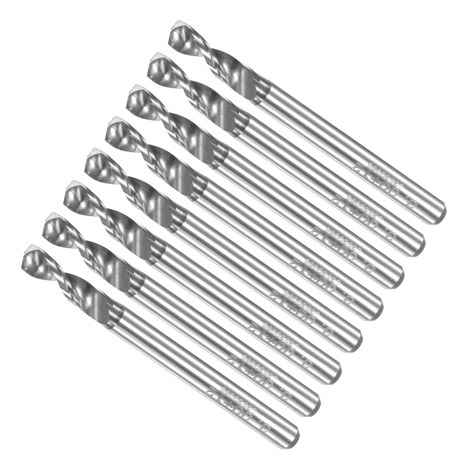 CoCud PCB Drill Bits, 3mm Diameter 1/8" Shank, Solid Tungsten Carbide Precision Drilling - (Applications: for Print Circuit Board CNC Engraving), 8-Pieces
