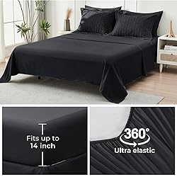 HYMOKEGE Black Full Size Comforter Sets Seersucker