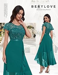 BeryLove Sequin Formal Dresses for Women Flutter