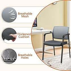CLATINA Mesh Back Stacking Arm Chairs with