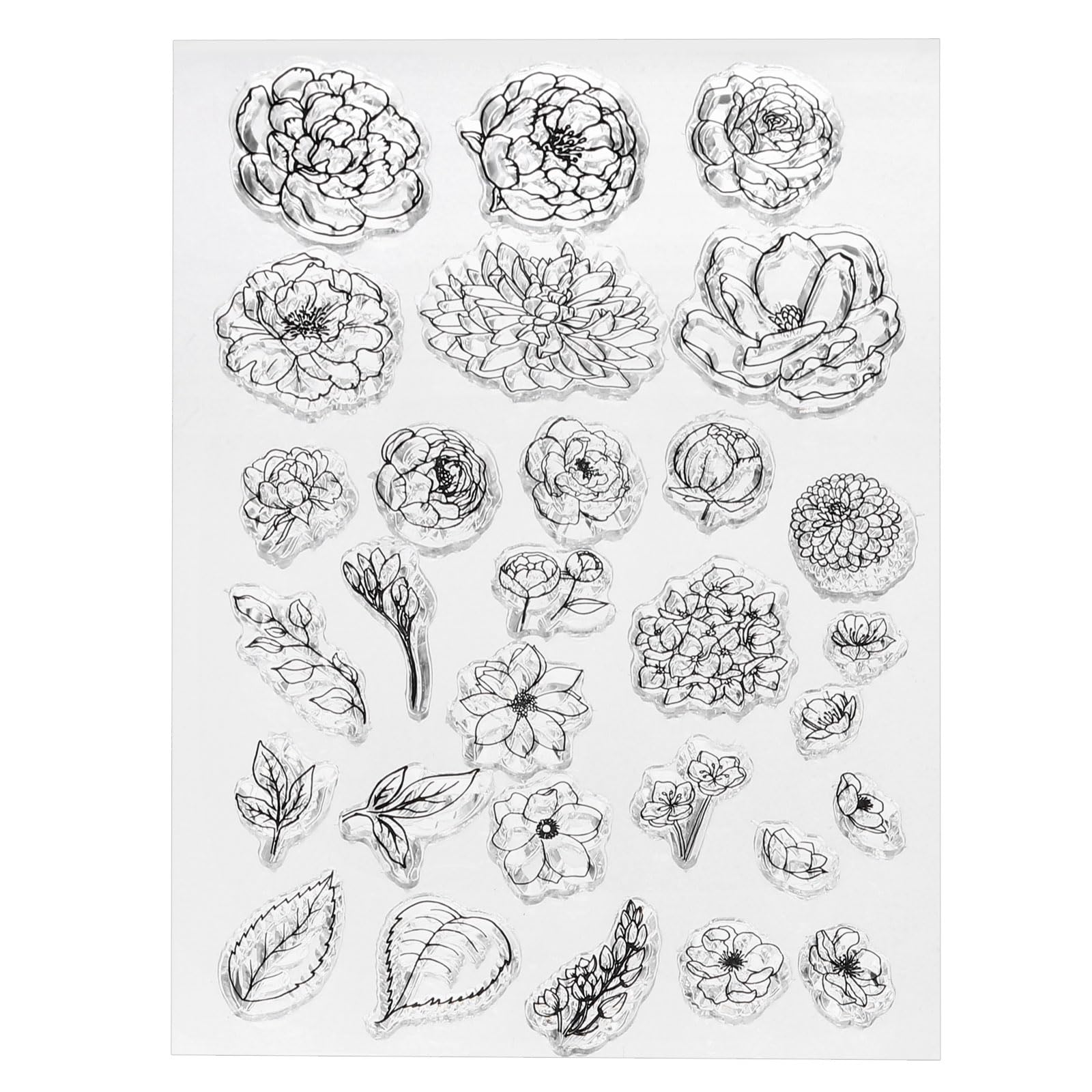 PATIKIL Transparent Silicone Stamps, 1 Pcs T1509 Mosaic Leaves Clear Stamps for Card Making Decoration DIY Scrapbooking Embossing Album Decor Craft, Clear