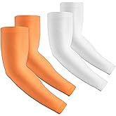 Rescoto 2 Pairs UV Protection Cooling Arm Sleeves Compression Sun Sleeves for Men Women Youth, Tattoo Cover Up, UPF 50