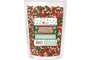 A GREAT SURPRISE Christmas Sprinkles - 1 Pound - Holiday Xmas Jimmies - Red, White & Green Jimmies for Baking - Bulk Sprinkle Toppings for Cookies, Cakes, Cupcakes, and More!