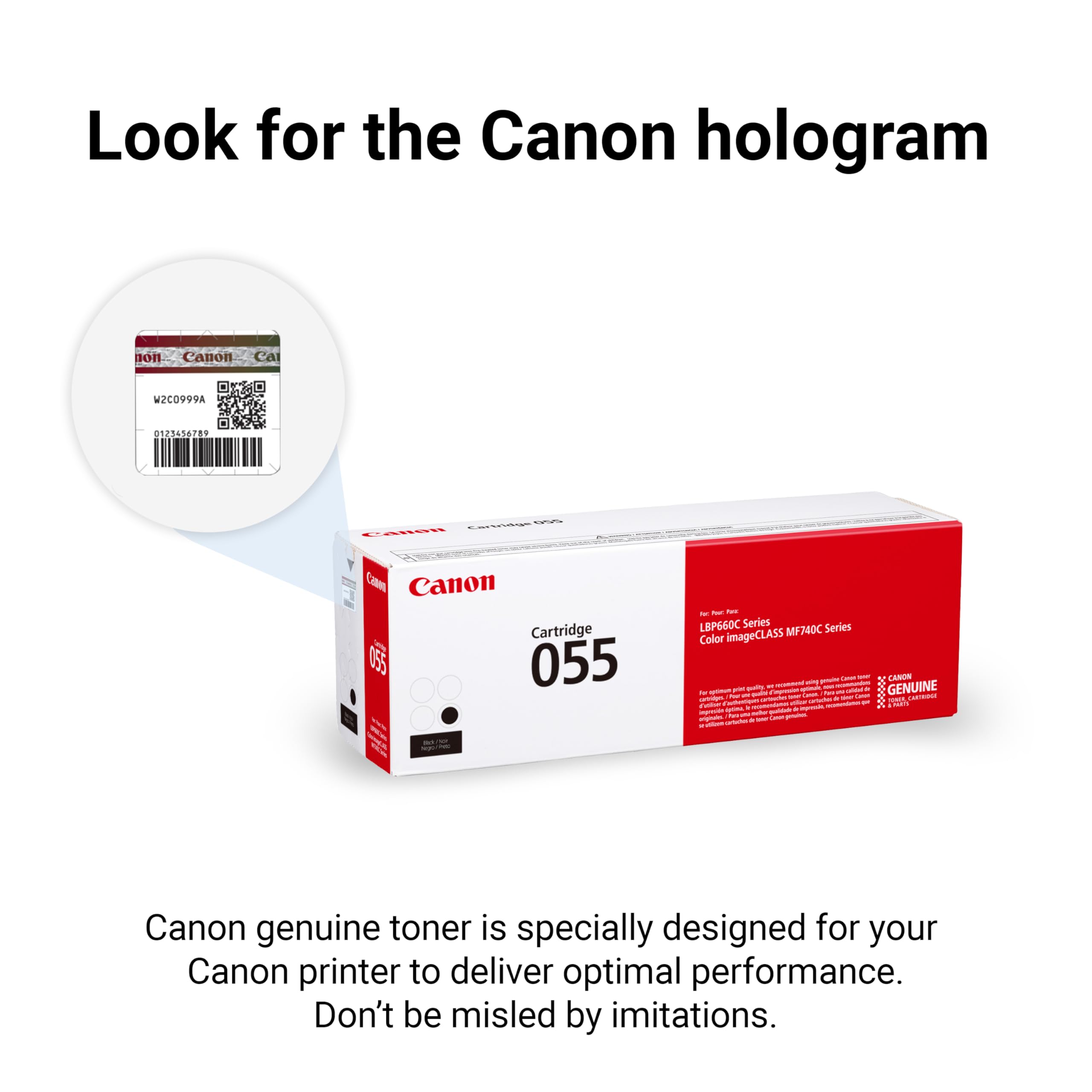 Canon Genuine 055 Black Toner Cartridge Compatible with LBP664Cdw, MF741Cdw, MF743Cdw, MF745Cdw, MF746Cdw