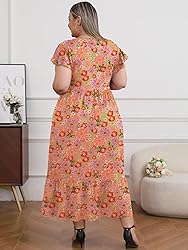 Moon Wood Women's 2025 Plus Size Casual Dress Crew