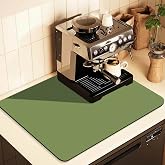 Coffee Mat for Countertops ,Coffee Bar Accessories Fit Under Coffee Maker Espresso Machine, Absorbent Hide Stain Rubber Mat for Countertop ,Dish Drying Mat for Kitchen Counter (Green, 12"x19")