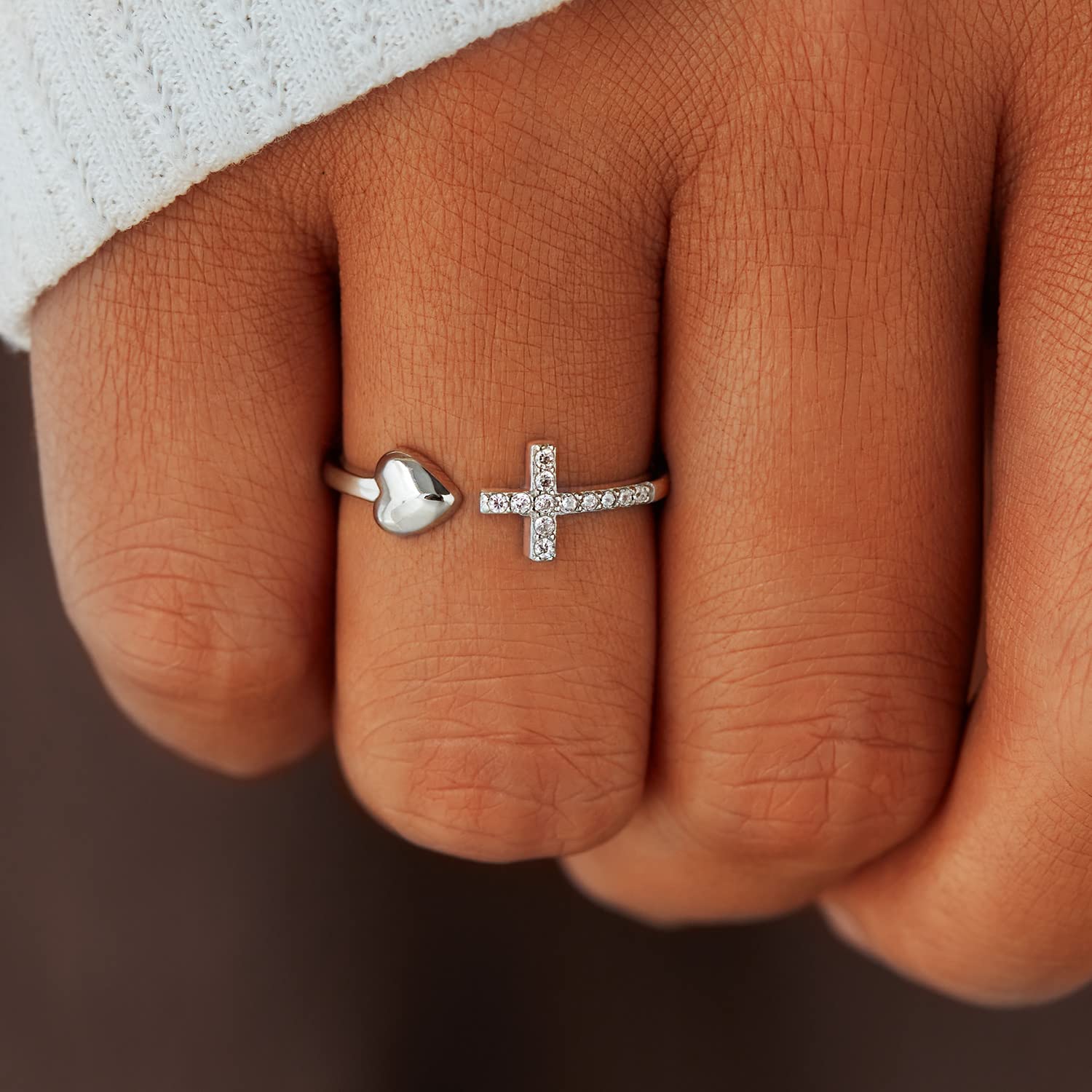 STORYJEWELLERY Cross Rings for Women, 925 Sterling