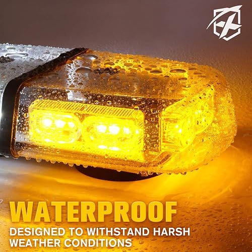 Amber White LED Strobe Lights 2PCS | Hideaway Emergency Flashing Lights | For Trucks, ATV, Construction, Tow Vehicles - View #10