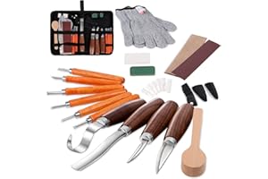 Wood Carving Tools Set,Detail and Hook Carving Knife Kit for Beginners,Trimming Knife for Spoon Bowl Cup Woodwork,Round Handl