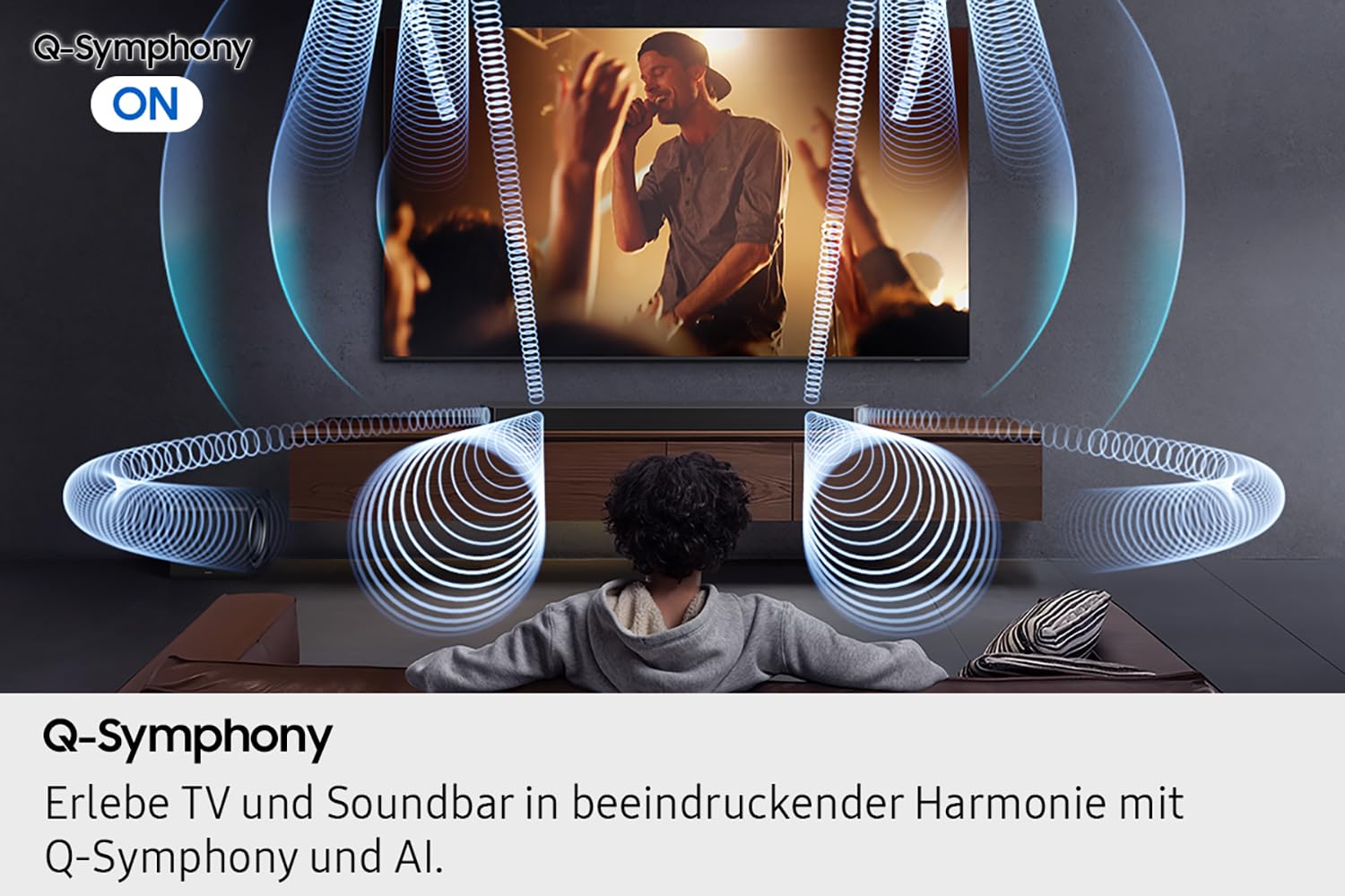 Samsung HW-Q995GF Q-Series 11.1.4-Kanal-Soundbar für Fernseher, Kabelloser 8"-Dual-Subwoofer, 4.0.2-Kanal-Rücklautsprecher, Kabelloses Dolby Atmos und DTS:X, SpaceFit Sound Pro, Q-Symphony 9