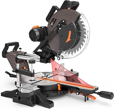 Tacklife Scie A Onglet Radiale 1700w Scie Onglet Lame O305 Mm De 40t Vitesse De Scie 3800rpm Base Ajustable Avec Sens Horaire Et Antihoraire Laser De Coupe Reglable 45 Pms03a