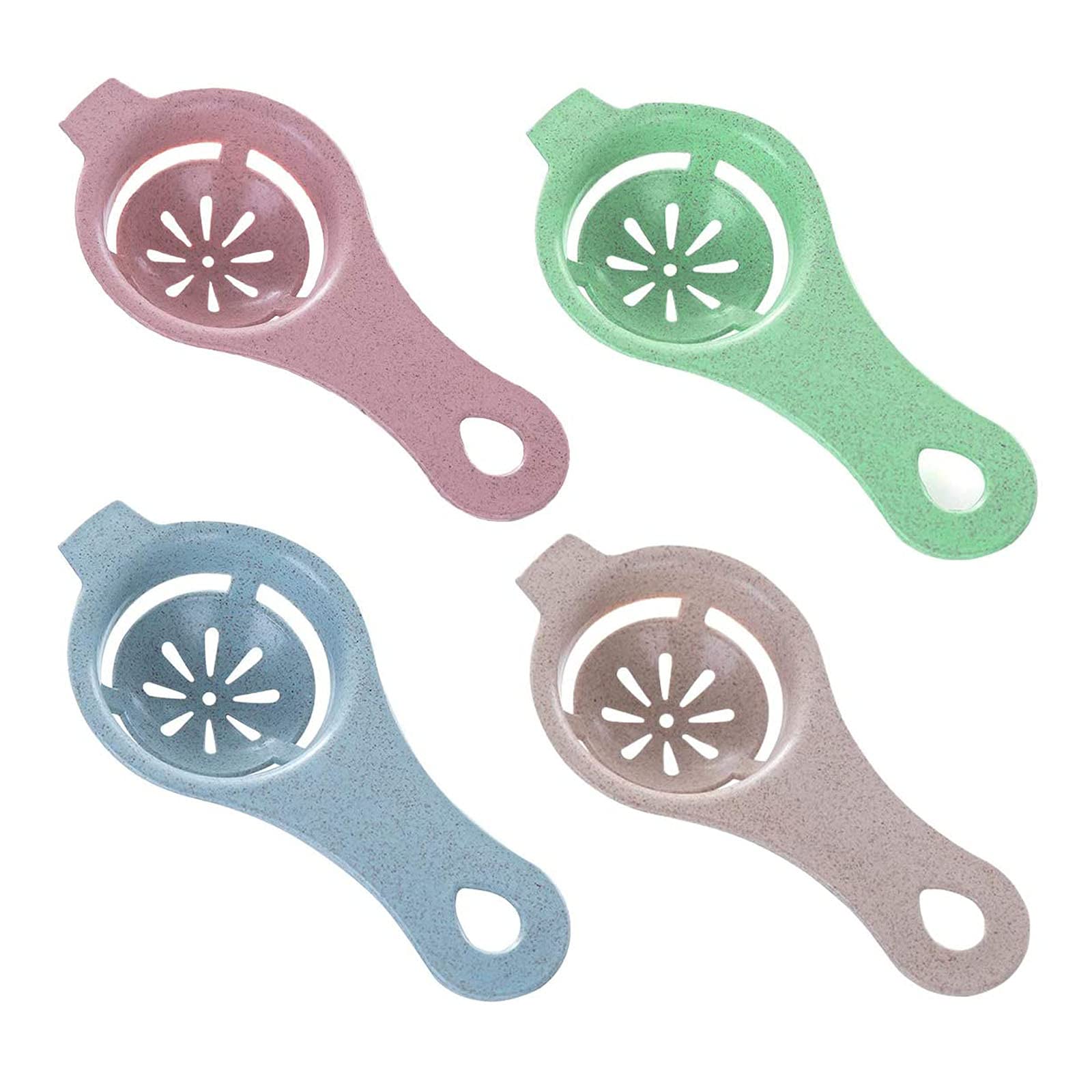 4 Pcs Egg Separator, Egg Separator Egg Yolk White, Egg Yolk White Separator, Egg White Yolk Filter, Egg White Separator for Household Kitchen Egg Tools(Beige, Pink, Blue, Green)