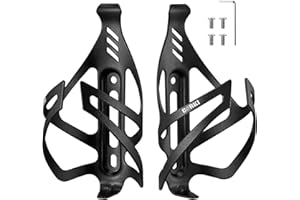 Corki Cycles Bike Water Bottle Holder Aluminum Alloy, Universal Bike Water Bottle Cage for Road, Mountain and Gravel Bikes - 2 Pack - Black