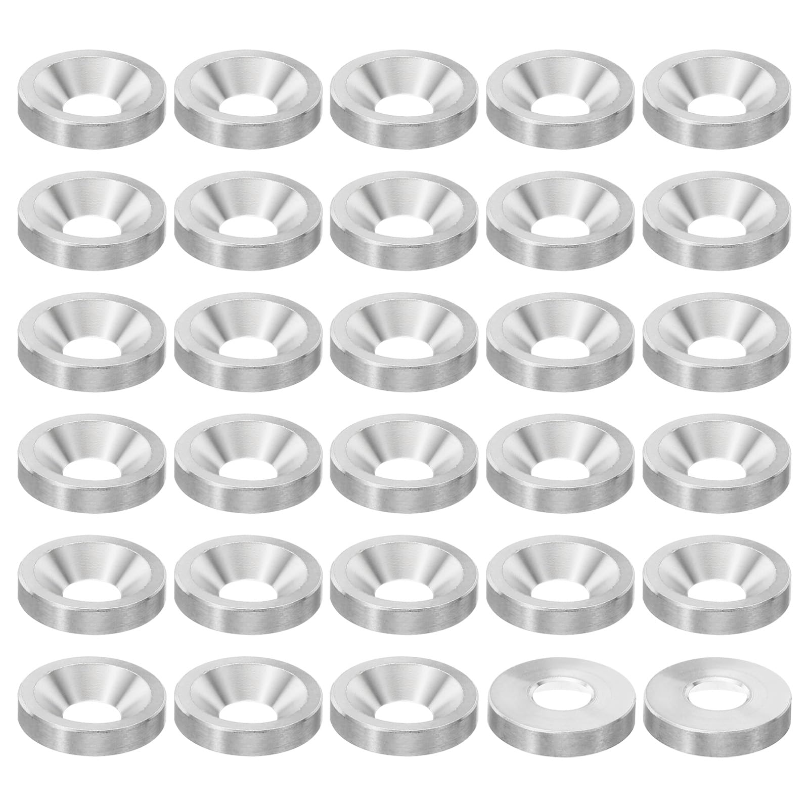 PATIKIL M8 Finish Countersunk Washer, 30pcs 22mm Dia. 4.5mm Tall Solid 304 Stainless Steel CNC Cup Washer Flat Screw Head Gasket for Constructions
