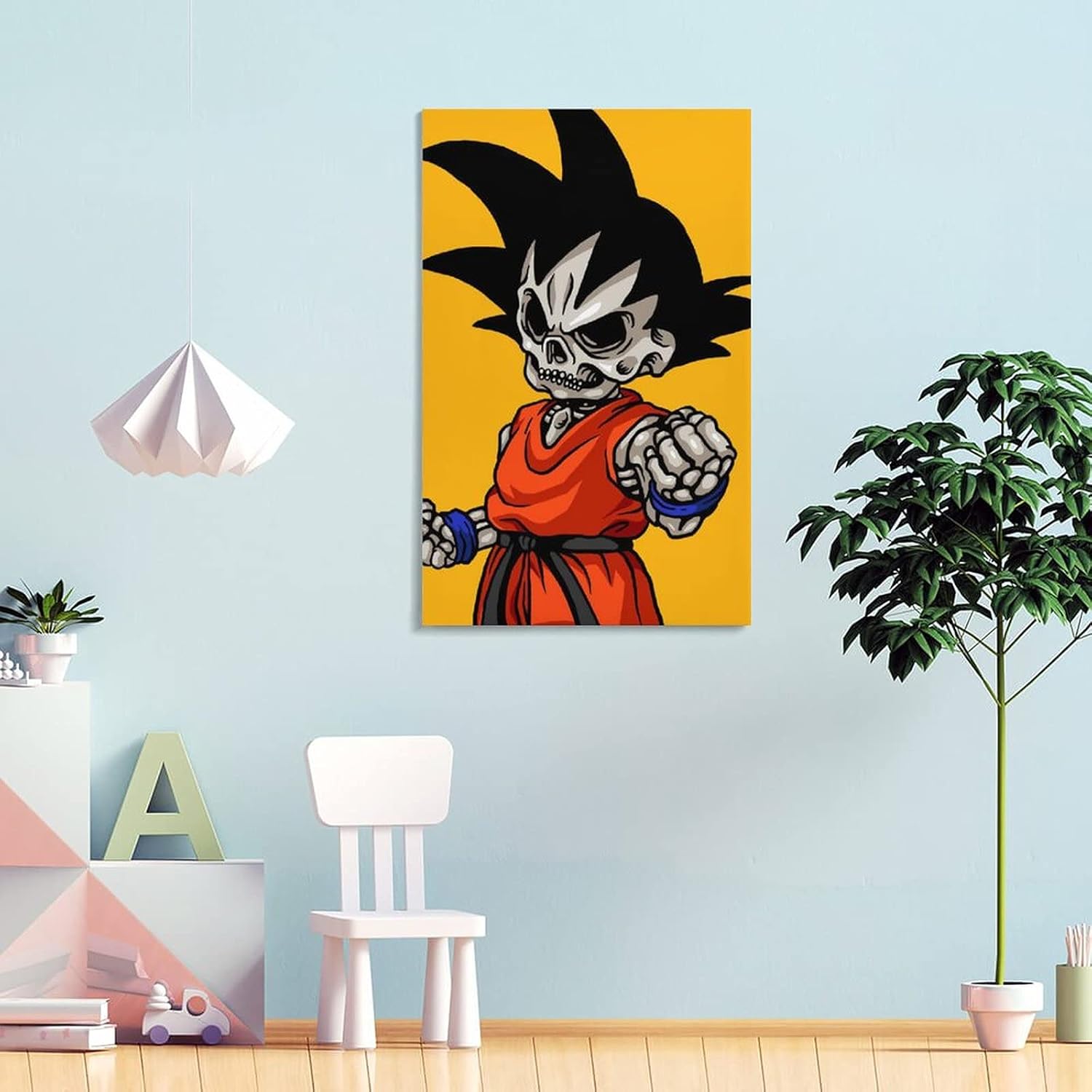 Amazon Co Jp 子供部屋の壁飾りに適したスケルトン悟空ポスターとインスピレーションあふれるキャンバスポスター12 18インチ 30 45cm ホーム キッチン