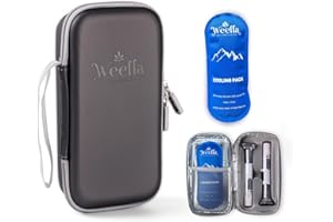 weefla Hard Shell Insulated Cooler Travel Case for Zepbound or Mounjaro Injector Pens, TSA Approved Cold Pack, Easy to Clean, Compact Syringe Box Holder for Trip & Daily Use (Gray, Dual)