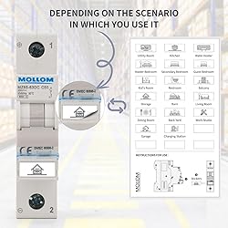 MOLLOM DC 1 Pole Miniature Circuit Breaker, 250V