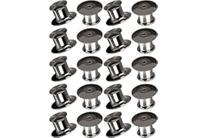 DUFEIMOY 20Pcs Metal Pin Backs Locking, Locking Pin Backs with Storage Case, Pin Locks Pin Backs for Brooch Tie Hat Badge Insignia, Black