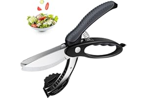 GUZE-US Salad Scissors for Chopped Salad, Stainless Steel Double-Edged Salad Chopper, Multifunctional Kitchen Tools